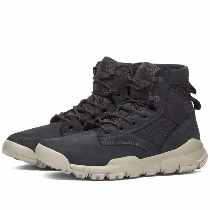 Photo: Nike Men's SFB 6" NSW Leather Sneakers in Black/Light Taupe