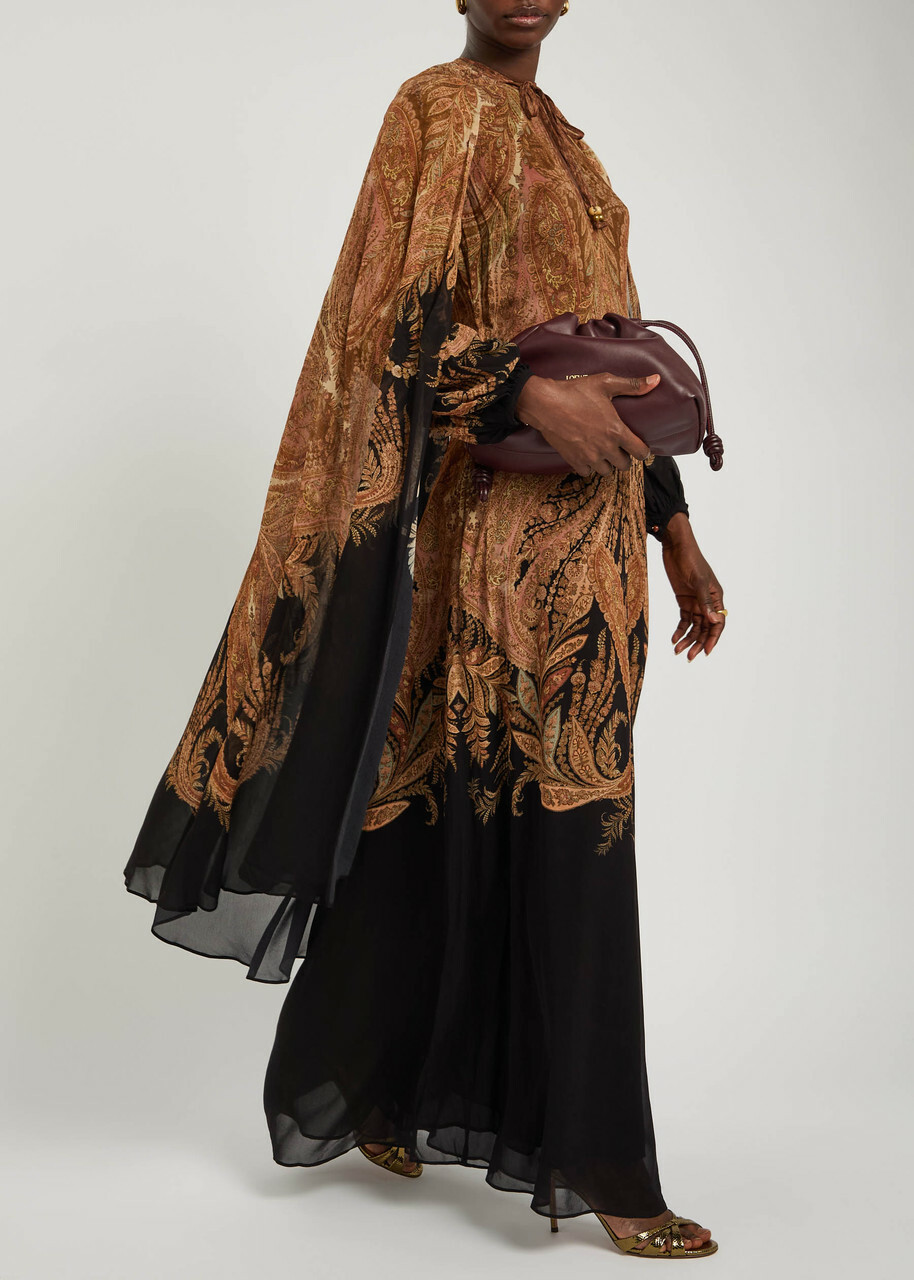 Zimmermann Hypnotic Cape-effect Chiffon Maxi Dress Multi Print