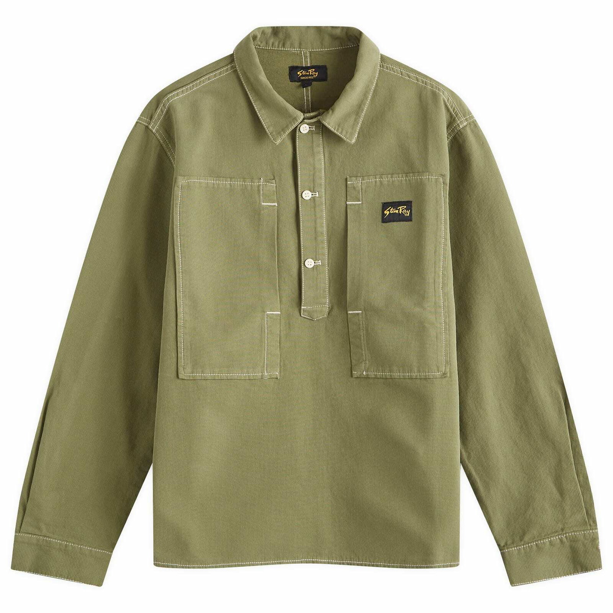 Stan Ray Men's Popover Painters Shirt in Olive Bedford Cord Stan Ray