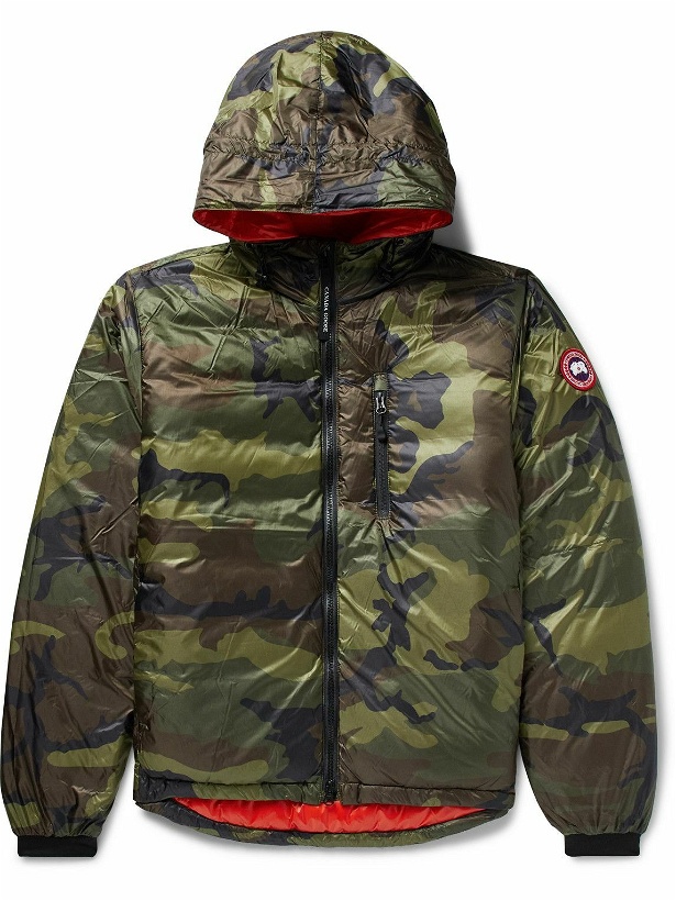Photo: Canada Goose - Lodge Slim-Fit Camouflage-Print Recycled Nylon-Ripstop Hooded Down Jacket - Green
