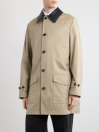 Burberry - Leather-Trimmed Cotton-Gabardine Trench Coat - Neutrals
