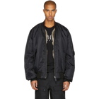 Yves Salomon Black Fur-Lined Bomber Jacket