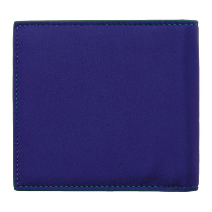 Balmain Blue Leather Bifold Wallet Balmain
