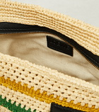 Loewe Pochette raffia and leather tote bag