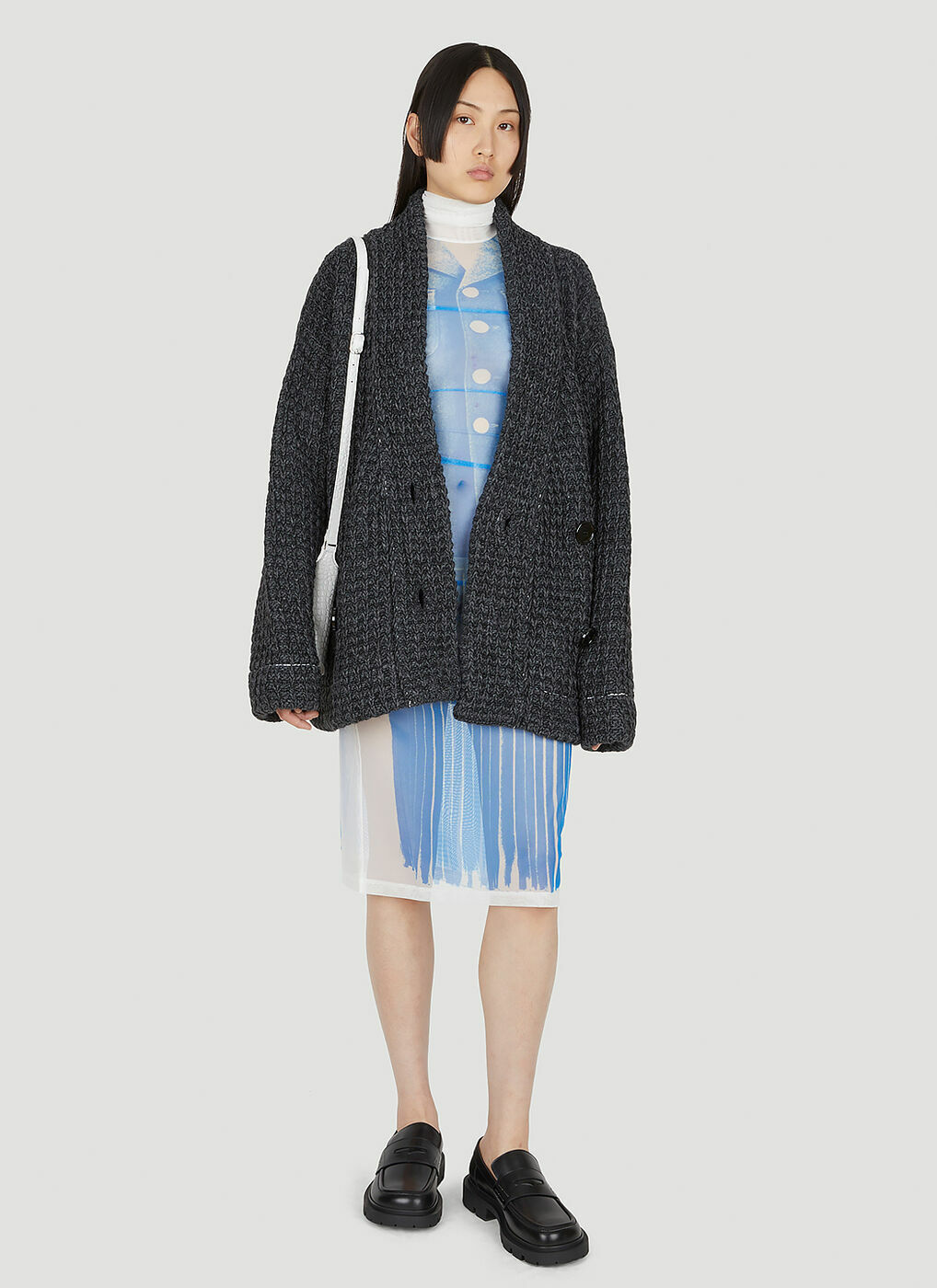 Mesh Sheer Dress in Blue MM6 Maison Margiela