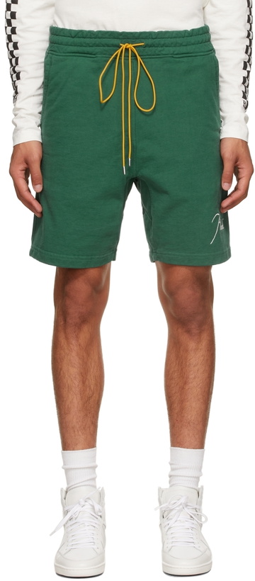 Photo: Rhude Green Logo Sweat Shorts