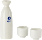 BEAMS JAPAN White Sake Bottle & Cup Gift Set