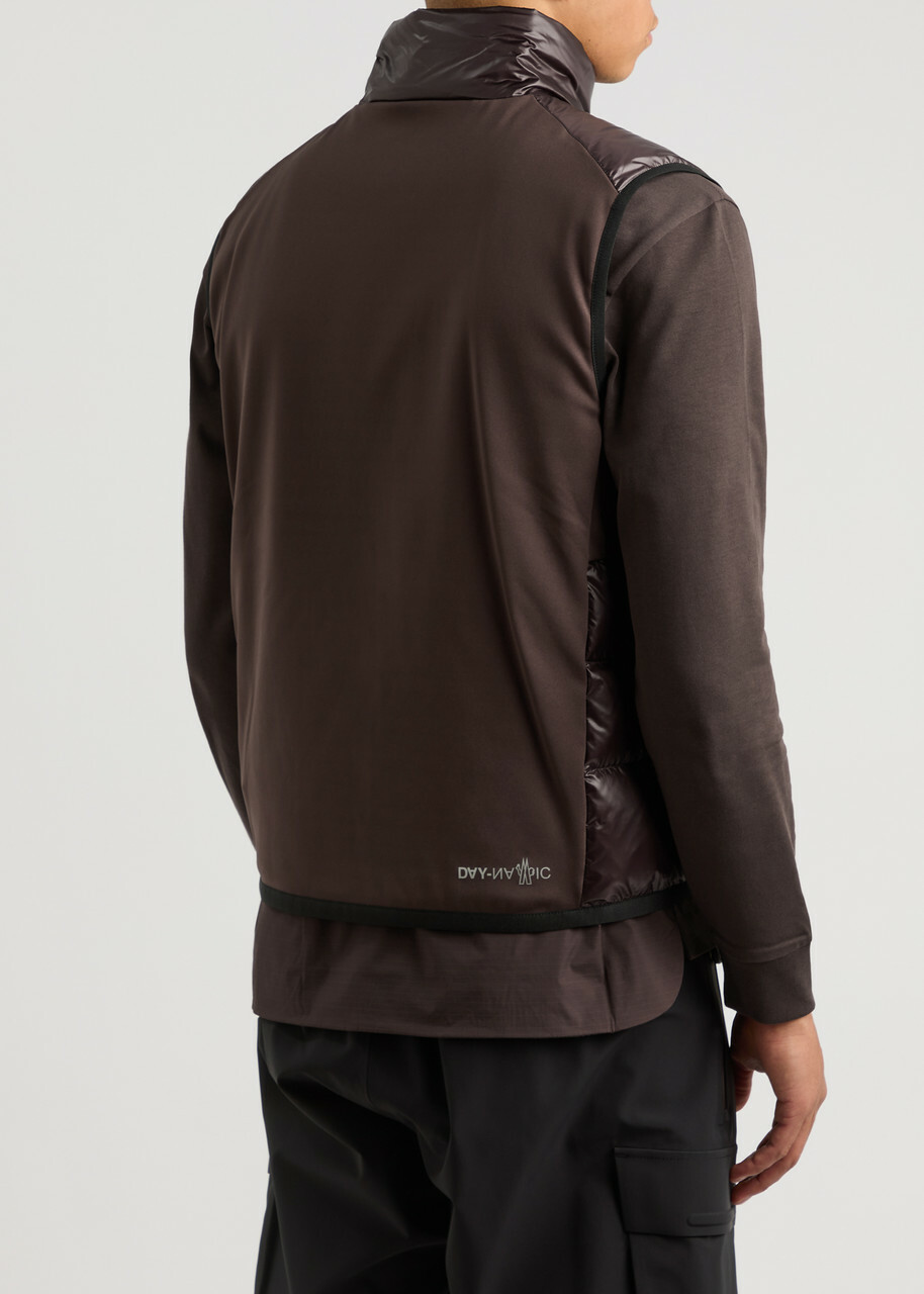 Moncler Grenoble Quilted Stretch-jersey and Nylon Gilet Brown