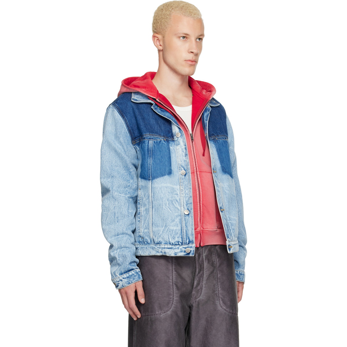 Maison Margiela Blue Patchwork Denim Jacket