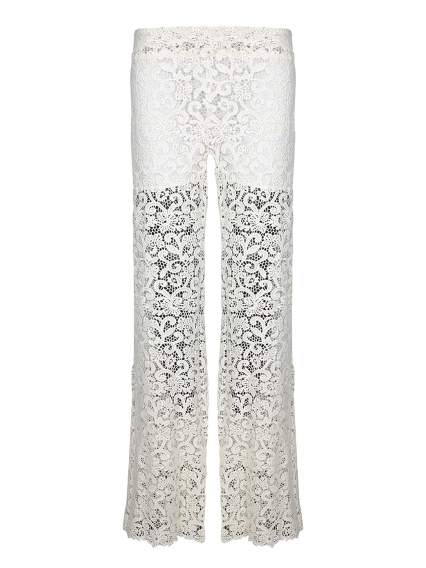 Photo: Ermanno Scervino White Macramã© Flare Pants