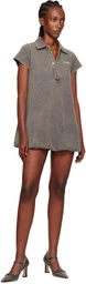 We11done Gray Bubble Polo Minidress