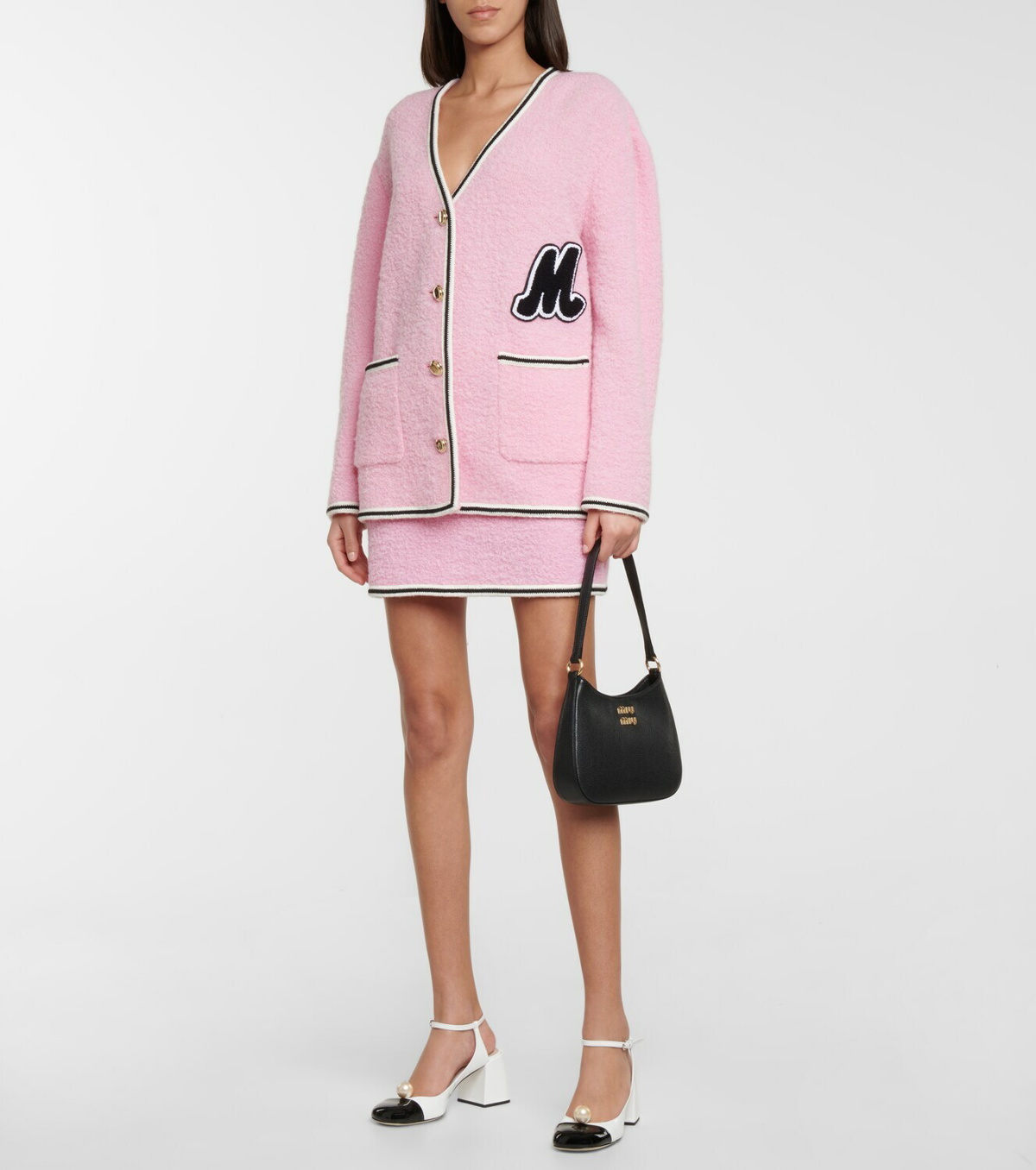 Miu Miu logo-patch satin bralette, Pink