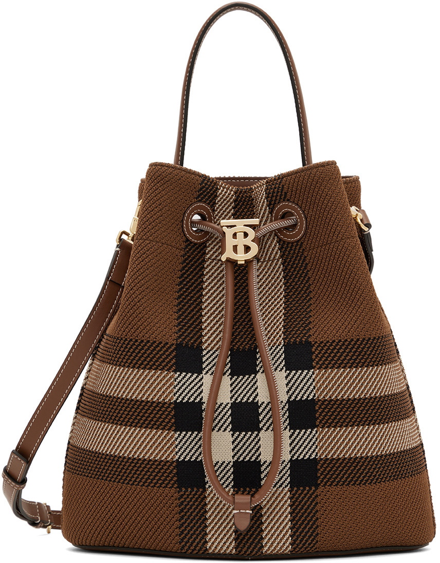 Burberry Brown Check Bucket Bag Burberry