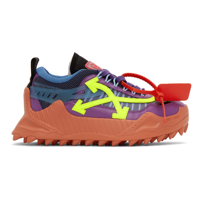 Off-White Purple and Yellow ODSY-1000 Sneakers Off-White