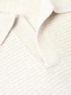 FRAME - Textured Wool and Silk-Blend Polo Shirt - Neutrals