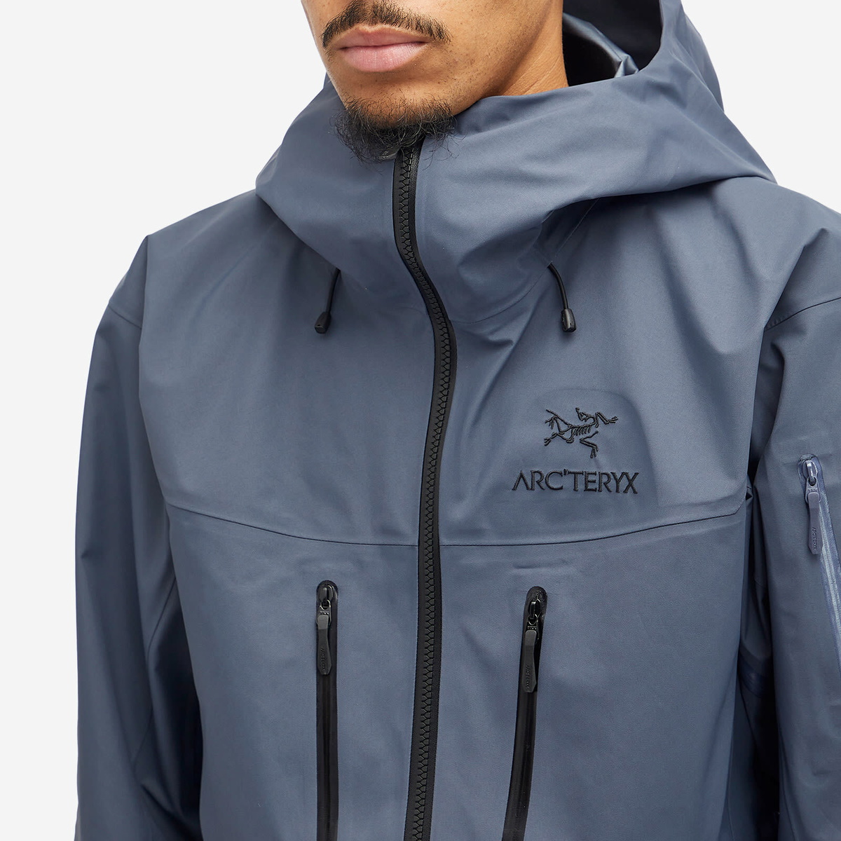Arc'teryx Men's Arcteryx Alpha SV Jacket in Dark Stratus Arc Arc'teryx Men's Arcteryx Alpha SV Jacket in Dark Stratus Arc