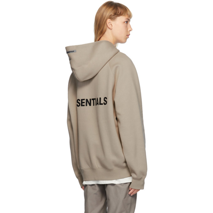 Essentials Taupe Full Zip Raglan Hoodie