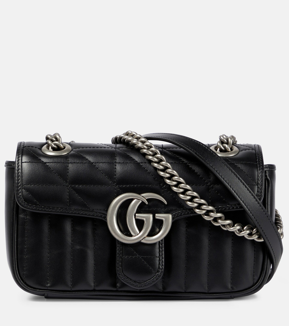 GG Marmont mini shoulder bag in white leather