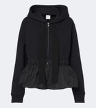 Patou Peplum cotton zip-up hoodie