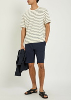 NN07 Billie Striped Seersucker Swim Shorts Navy