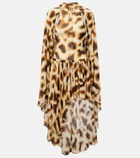Christopher Esber Gyre printed asymmetric caped minidress