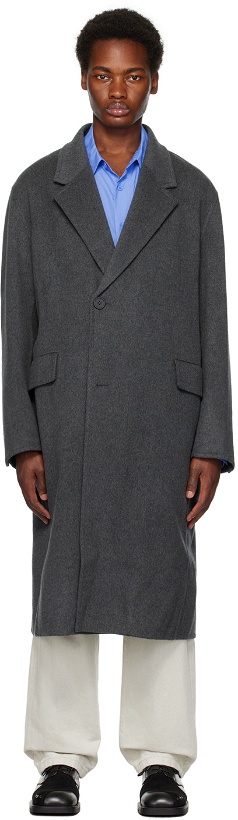 Photo: Solid Homme Gray Two-Button Coat