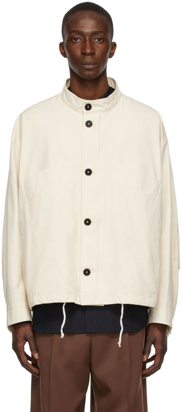 Photo: Jil Sander Off-White Cotton Canvas Jacket