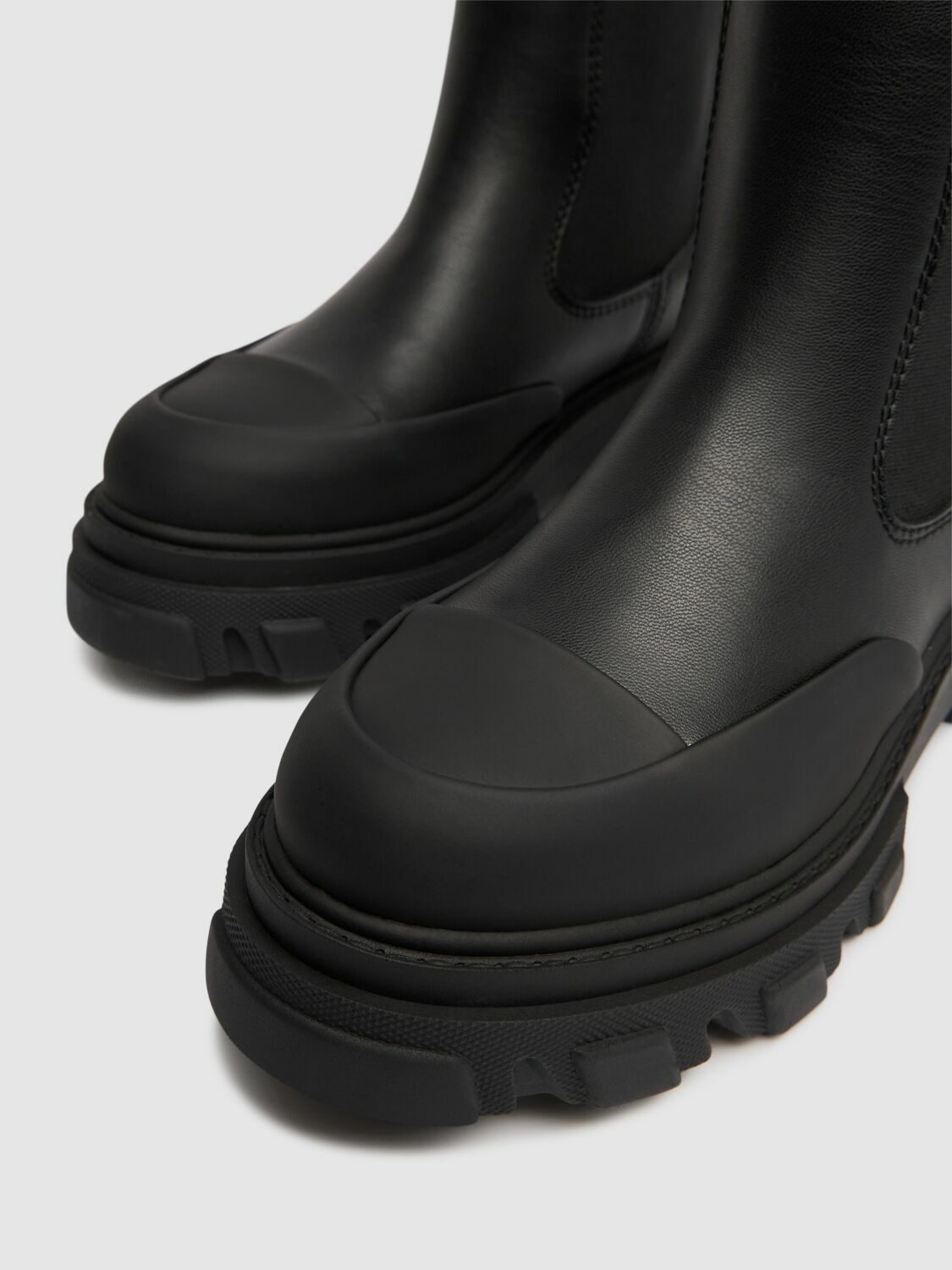 GANNI 50mm Mid Leather Chelsea Combat Boots