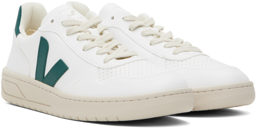 VEJA White & Green V-10 Sneakers VEJA