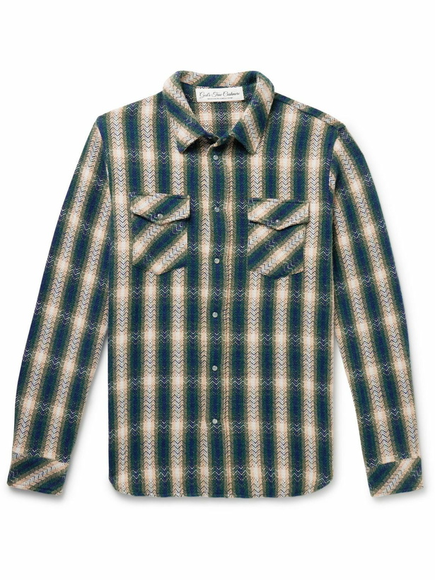Photo: God's True Cashmere - Checked Cashmere Shirt - Green