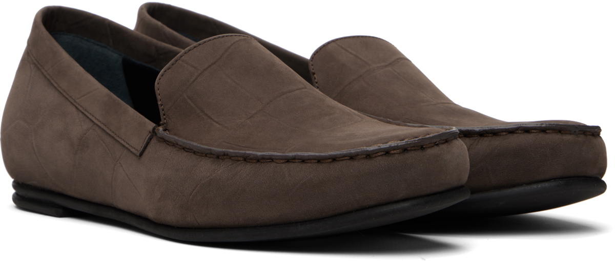 Loulou de Saison Brown PESARO Soft Suede Loafers