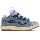 Lanvin Blue Faux-Raffia Curb Sneakers