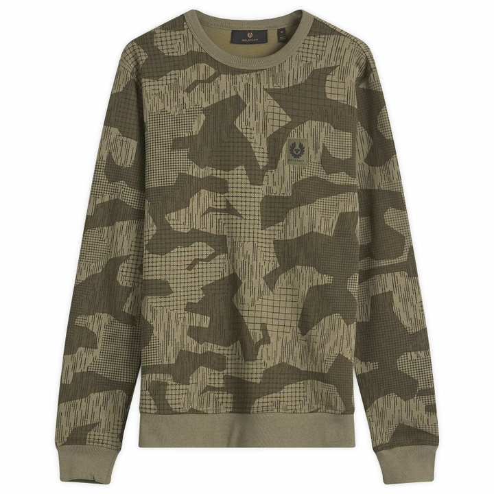 Photo: Belstaff Men's Terrain Camo Sweatshirt in Surplus Green/Washed Black
