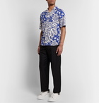 Alexander McQueen - Printed Matte-Satin Shirt - Blue