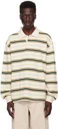 Uniform Bridge Off-White & Green Striped Polo