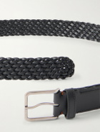 Loro Piana - 3cm Braided Leather and Cord Belt - Black