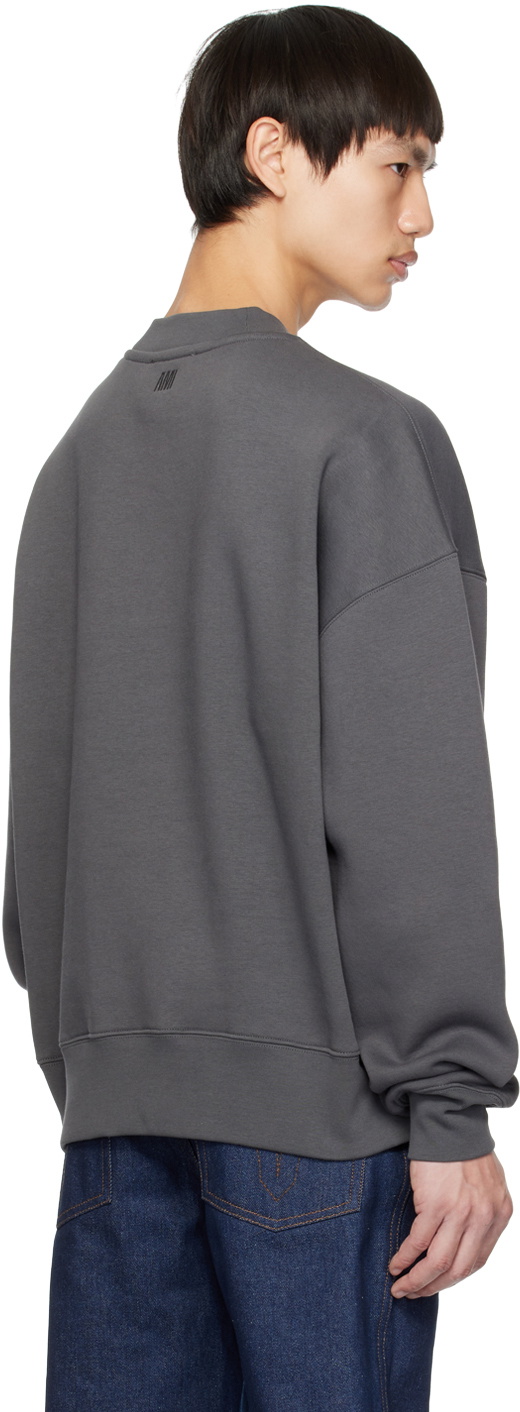 Ami Paris Gray Cotton Sweatshirt main image 1