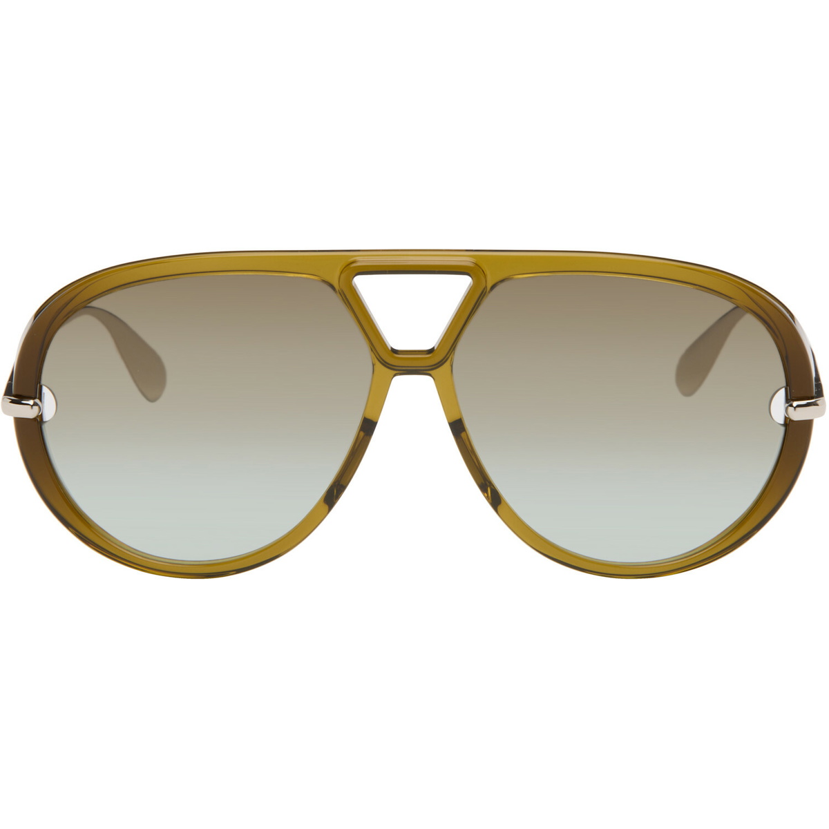Bottega Veneta Khaki Classic Aviator Sunglasses
