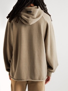 FEAR OF GOD ESSENTIALS - Logo-Appliquéd Knitted Hoodie - Brown