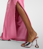 Rodarte Floral-appliqué sequined gown
