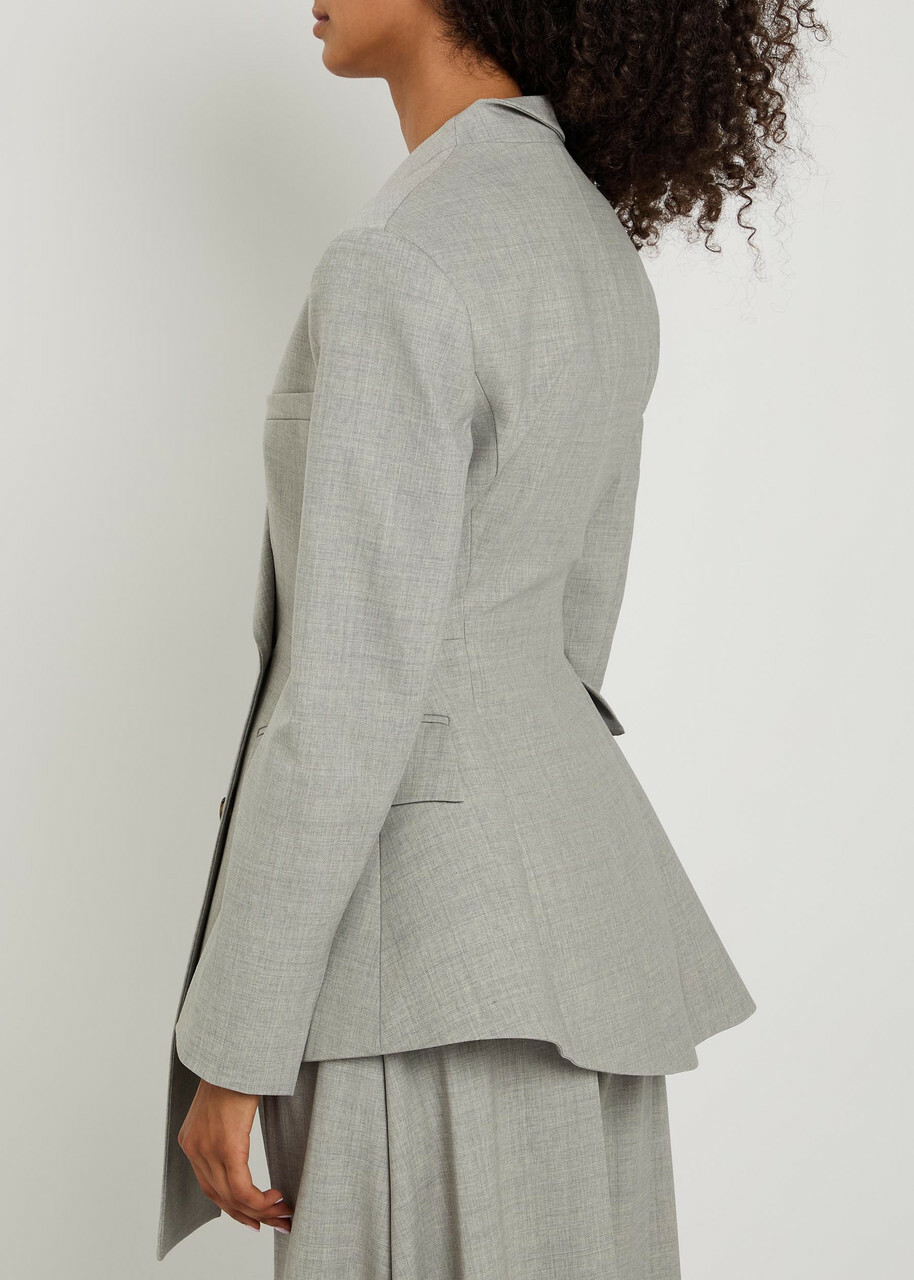 A.W.A.K.E Mode Asymmetric Double-breasted Stretch-wool Blazer No Colour