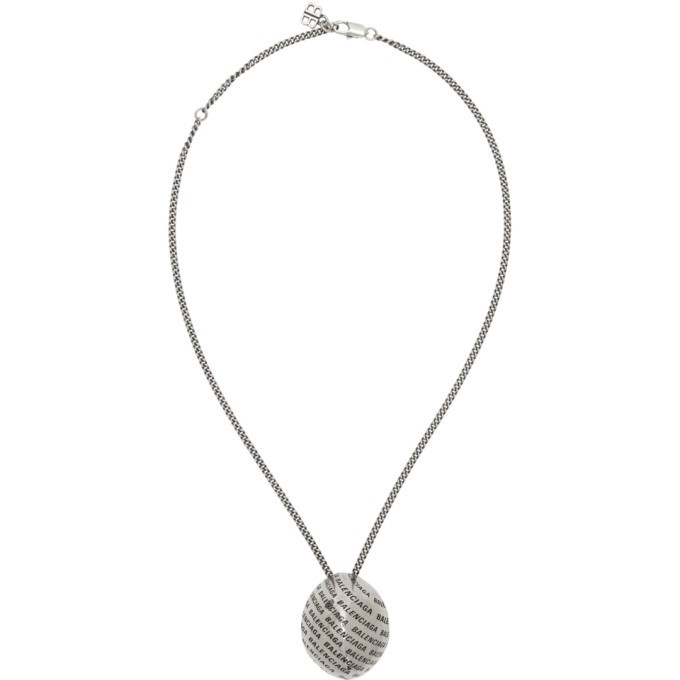Photo: Balenciaga Silver Precious Logo Necklace