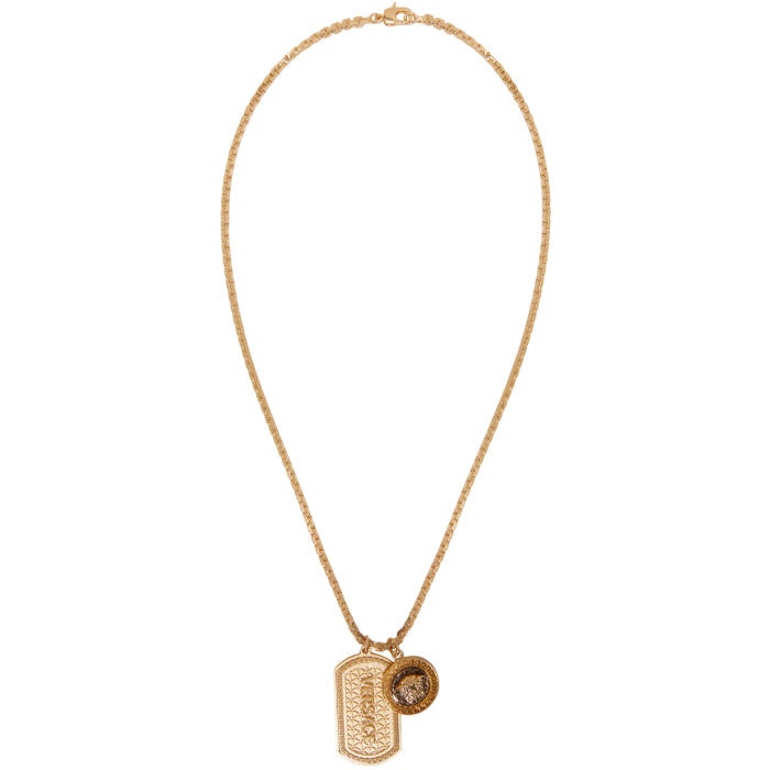 Photo: Versace Gold Dog Tag Necklace