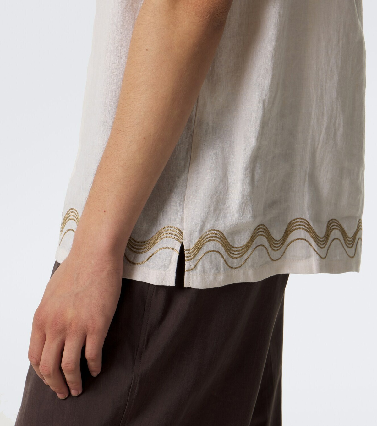 Frescobol Carioca Alves embroidered linen bowling shirt