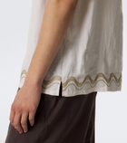 Frescobol Carioca Alves embroidered linen bowling shirt