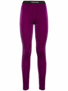 TOM FORD - Stretch Velvet Logo Leggings