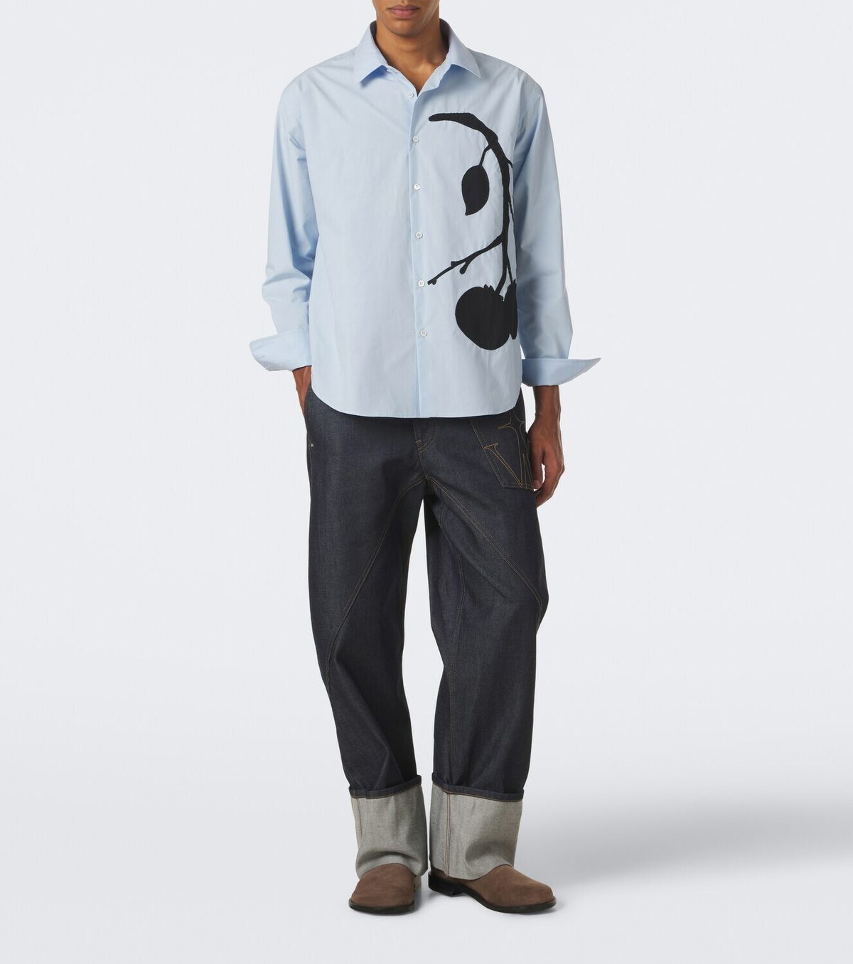 JW Anderson Appliqué cotton poplin shirt