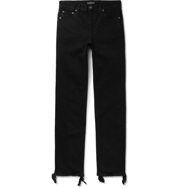 Photo: Balenciaga - Skinny-Fit Distressed Stretch-Denim Jeans - Black
