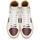 Saint Laurent White and Burgundy Court Classic SL/10 High-Top Sneakers