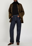 Toteme Corduroy-trimmed Waxed Cotton Jacket Dark Brown